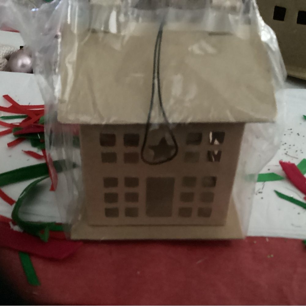 Christmas Paper Mache house ornament to paint and or decorate. - Picture 2 of 3